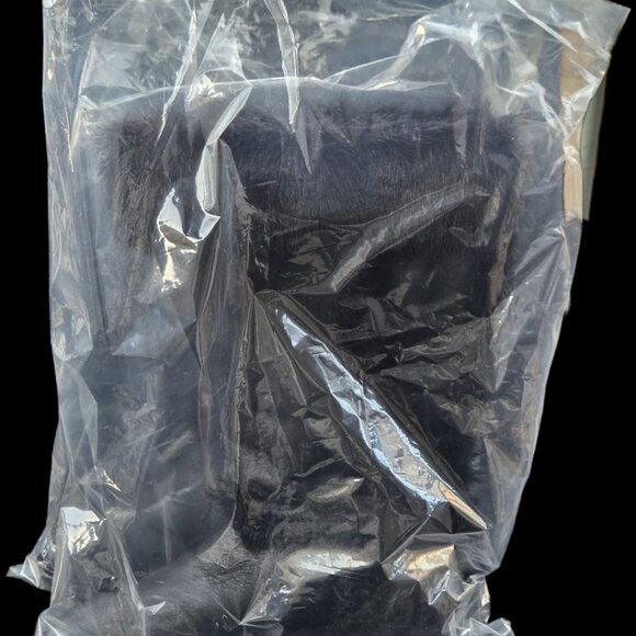 Vintage Black Genuine Leather & Fur Mid-Calf Boots - Picture 7 of 7